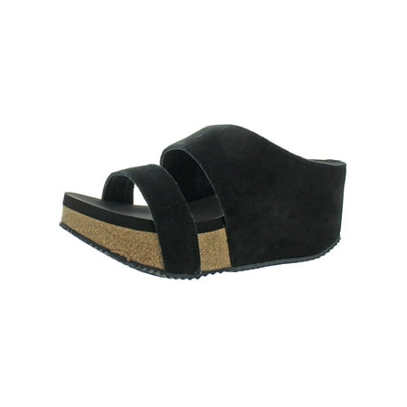 Volatile Womens August Suede Open Toe Wedge Sandals
