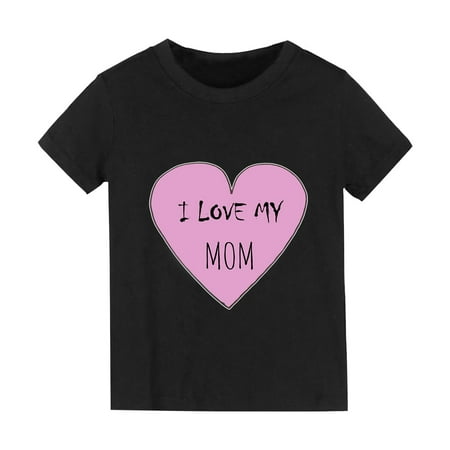 Toddler Girl Tee Summer Solid Color Cartoon Heart Printing I Love My Mommy Print And Tops Short Sleeved T Shirts For And Girls For 2-4 Years
Toddler Girl Tee Summer Solid Color Cartoon Heart Printing I Love My Mommy Print And Tops Short Sleeved T Shirts For And Girls For 2-4 Years