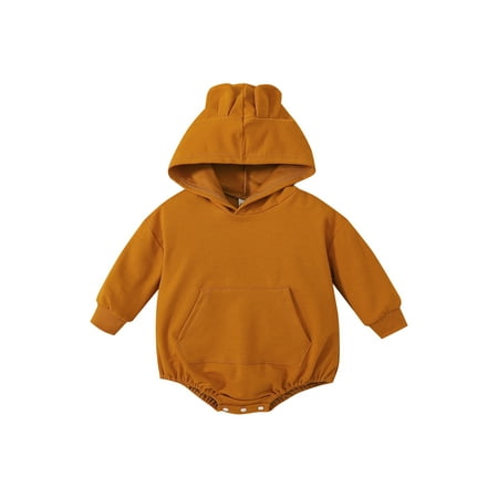Canrulo Toddler Infant Baby Girl Boy Sweatshirt Long Sleeve Jumpsuit Loose Hooded Rompers with Pocket Fall Outfits Caramel 12-18 Months
Canrulo Toddler Infant Baby Girl Boy Sweatshirt Long Sleeve Jumpsuit Loose Hooded Rompers with Pocket Fall Outfits Caramel 12-18 Months