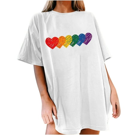White Blouse for Women Summer Tops for Women Women s Vintage Sun Rainbow Printed Pattern Casual Short Sleeve Tops Blouse Loose Round-Neck Maternity Shirts White L 
White Blouse for Women Summer Tops for Women Women s Vintage Sun Rainbow Printed Pattern Casual Short Sleeve Tops Blouse Loose Round-Neck Maternity Shirts White L