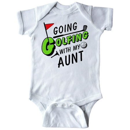 Inktastic Going Golfing with my Aunt- kids golf Gift Baby Boy or Baby Girl Bodysuit