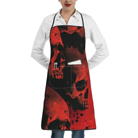 Matuu Red And Black Abstract Skull for Adjustable Cooking Aprons for Women with Pockets Kitchen Aprons for Men Water and Oil Resistant
Matuu Red And Black Abstract Skull for Adjustable Cooking Aprons for Women with Pockets Kitchen Aprons for Men Water and Oil Resistant