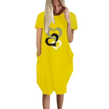 Dresses for Women 2022 Valentines Dress for Women Women s Summer Fashion Lovely Print Casual Short Sleeve Crew Neck Dress Women s Dresses Womens Dress Pants Summer Savings Yellow 4XL
Dresses for Women 2022 Valentines Dress for Women Women s Summer Fashion Lovely Print Casual Short Sleeve Crew Neck Dress Women s Dresses Womens Dress Pants Summer Savings Yellow 4XL