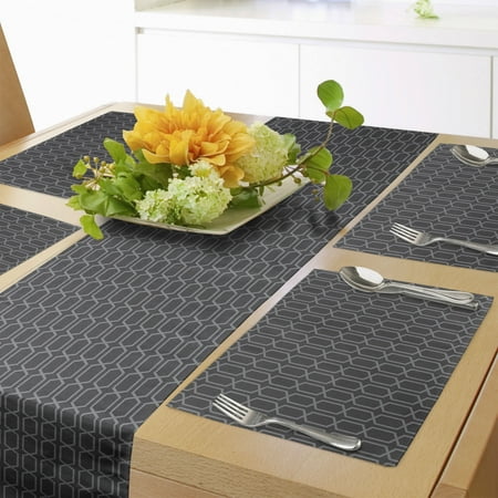 Vintage Table Runner & Placemats Antique Abstract Trellis with Repeating Geometric Shapes Motif Art Print Set for Dining Table Placemat 4 pcs + Runner 16 x90 Grey and Dark Grey by Ambesonne
Vintage Table Runner & Placemats Antique Abstract Trellis with Repeating Geometric Shapes Motif Art Print Set for Dining Table Placemat 4 pcs + Runner 16 x90 Grey and Dark Grey by Ambesonne