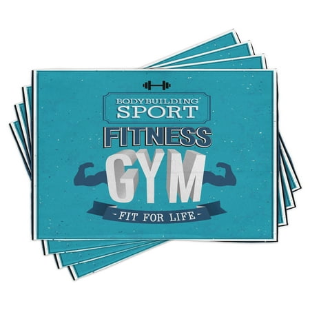 Ambesonne Fitness Place Mats Set of 4 Fit Life Bodybuilding Standard Size Blue Dark Blue White
Ambesonne Fitness Place Mats Set of 4 Fit Life Bodybuilding Standard Size Blue Dark Blue White