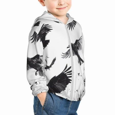 Uemuo Monochrome Flying Ravens Pattern Rash Guard for Boys Girls Long Sleeve Swim Shirts UPF 50+ UV Sun Protection Hooded Fishing Shirt with Pocket for Kid-3 Years
Uemuo Monochrome Flying Ravens Pattern Rash Guard for Boys Girls Long Sleeve Swim Shirts UPF 50+ UV Sun Protection Hooded Fishing Shirt with Pocket for Kid-3 Years