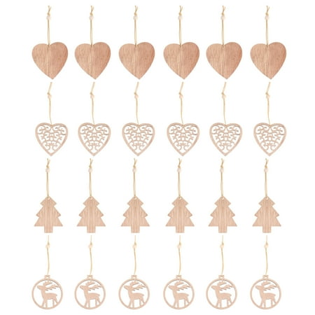 NUOLUX 24Pcs Christmas Wooden Pendant Lovely Heart Shape Hanging Decor Party Supplies
NUOLUX 24Pcs Christmas Wooden Pendant Lovely Heart Shape Hanging Decor Party Supplies