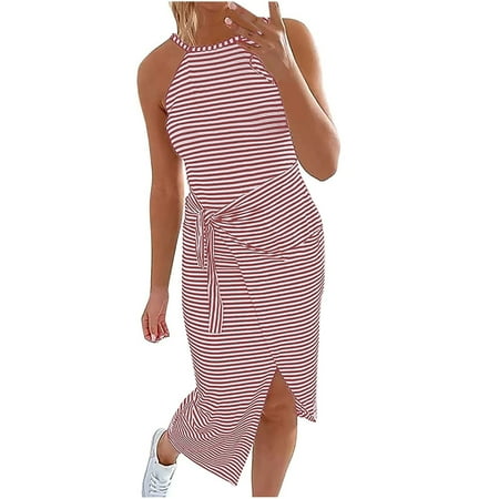 Juebong Women s New Fashion Halter Neck Sleeveless Striped Printing Leisure Dress
Juebong Women s New Fashion Halter Neck Sleeveless Striped Printing Leisure Dress