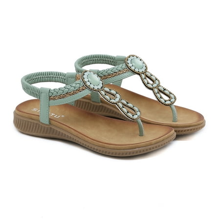 Women‘s Boho Round Toe Flat Sandals Open Toe Rhinestone Ankle Strap Beachwear Sandals Women‘s Comfy Footwear
Women‘s Boho Round Toe Flat Sandals Open Toe Rhinestone Ankle Strap Beachwear Sandals Women‘s Comfy Footwear