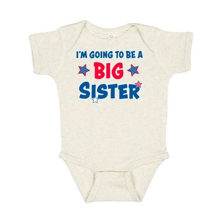Inktastic July 4th Im Going to Be a Big Sister Gift Baby Girl Bodysuit
