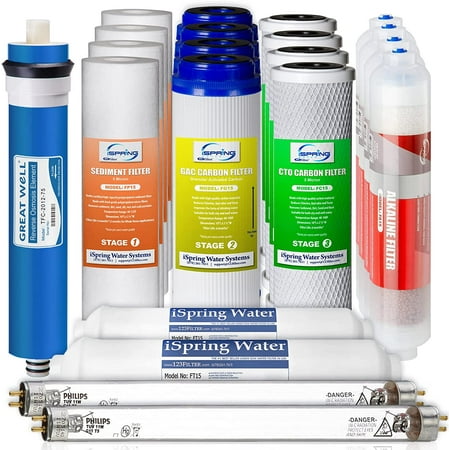 JSTCL F21KU75 2-Year Reverse Osmosis Water Filter Replacement for 7-Stage 75GPD RO Alkaline UV SystemsFits RCC7AK-UV
JSTCL F21KU75 2-Year Reverse Osmosis Water Filter Replacement for 7-Stage 75GPD RO Alkaline UV SystemsFits RCC7AK-UV