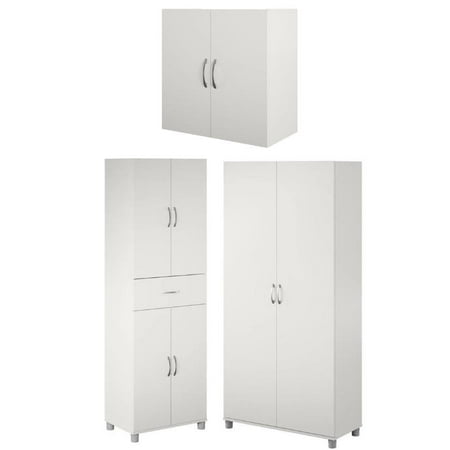 Home Square 3-Piece Set with 36 Utility Storage Cabinet and 24 Wall Cabinet