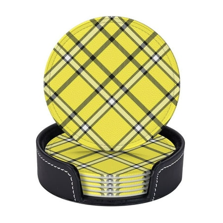 6 Pcs Leather Coasters Yellow Plaid Print Coasters For Drinks Cup Mat Pad Housewarming Gift Ideal For Home Decor
6 Pcs Leather Coasters Yellow Plaid Print Coasters For Drinks Cup Mat Pad Housewarming Gift Ideal For Home Decor