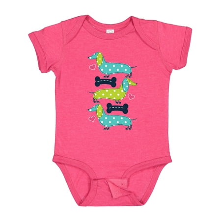 Inktastic Dachshund Dog Lover Polka Dot Puppies Gift Baby Girl Bodysuit