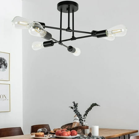 Modern Sputnik Chandeliers Ceiling Light Fixture 6-Light Ceiling Lights for Bedroom Kitchen Dining Room Living Room Black E26 Bulb Base
Modern Sputnik Chandeliers Ceiling Light Fixture 6-Light Ceiling Lights for Bedroom Kitchen Dining Room Living Room Black E26 Bulb Base