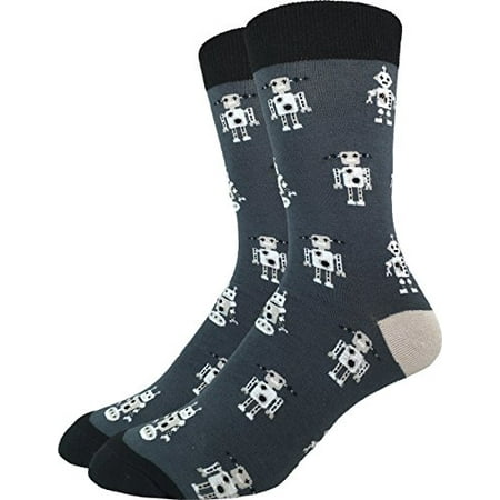 Good Luck Sock Men s Robot Socks Gray Big & Tall