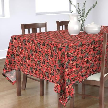 Cotton Sateen Tablecloth 90 Square - Berries Red Leaves Christmas Gold Holiday Floral Festive Winter Print Custom Table Linens by Spoonflower
Cotton Sateen Tablecloth 90 Square - Berries Red Leaves Christmas Gold Holiday Floral Festive Winter Print Custom Table Linens by Spoonflower