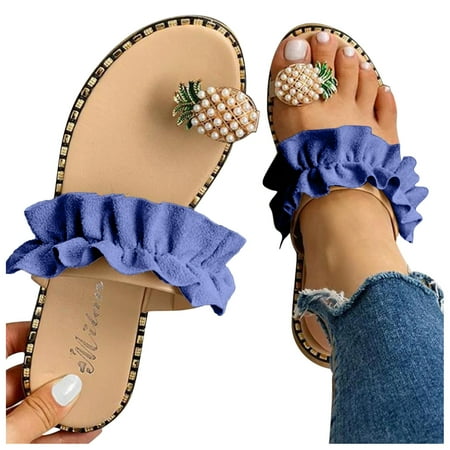Cathalem Women s Pineapple Rhinestone Sandals Shiny Flat Slippers Summer Beach Clip Toe Flip Womens Hard Sole Slippers Size 9 Blue 8.5
Cathalem Women s Pineapple Rhinestone Sandals Shiny Flat Slippers Summer Beach Clip Toe Flip Womens Hard Sole Slippers Size 9 Blue 8.5