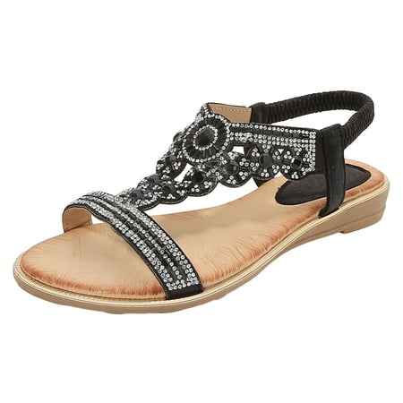 Sandals Women Heels Summer Fashion Rhinestone Bohemian Slope Heel Hollow Solid Colour Soft Flat Bottom Open Toe Large Size Sandals Womens Shoes Wedges
Sandals Women Heels Summer Fashion Rhinestone Bohemian Slope Heel Hollow Solid Colour Soft Flat Bottom Open Toe Large Size Sandals Womens Shoes Wedges