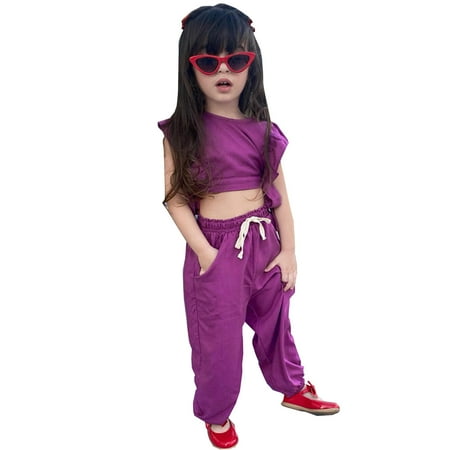 Outfits Set For Girls Toddler Summer Sleeveless Solid Color Tops Pants 2Pcs Outfits Clothes Set For Children Clothes Outwear Set
Outfits Set For Girls Toddler Summer Sleeveless Solid Color Tops Pants 2Pcs Outfits Clothes Set For Children Clothes Outwear Set