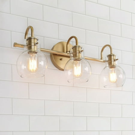 LNC 3-Light Gold Round Clear Glass Shade Modern/Contemporary Bathroom Vanity Lighting Fixutre 22 Lx9 Hx7 D
LNC 3-Light Gold Round Clear Glass Shade Modern/Contemporary Bathroom Vanity Lighting Fixutre 22 Lx9 Hx7 D