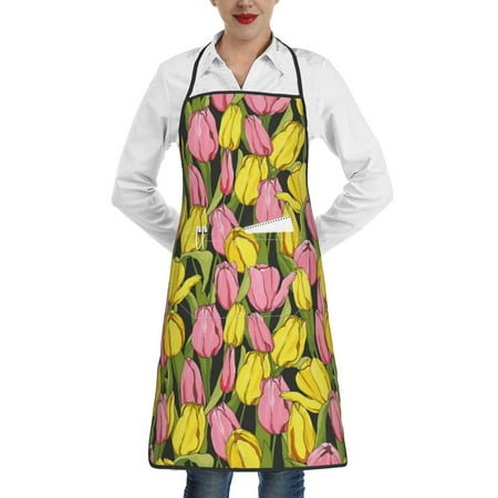 Rocae Tulips Flowers for Kitchen Aprons for Women Adjustable Cooking Kitchen Chef Apron for Men with Pockets
Rocae Tulips Flowers for Kitchen Aprons for Women Adjustable Cooking Kitchen Chef Apron for Men with Pockets