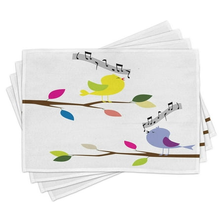 Birds Placemats Set of 4 Cute Colorful Birds Singing on Tree Best Happiness Mascots Artsy Humor Illustration Washable Fabric Place Mats for Dining Room Kitchen Table Decor Multicolor by Ambesonne
Birds Placemats Set of 4 Cute Colorful Birds Singing on Tree Best Happiness Mascots Artsy Humor Illustration Washable Fabric Place Mats for Dining Room Kitchen Table Decor Multicolor by Ambesonne