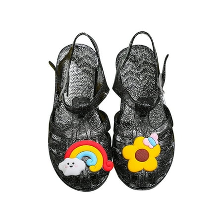 Fridja Toddler Sandles Girls Jelly Sandals Rubber Sole Closed Toe Princess Flat Rainbow & Flower Summer Shoes Black 2-9 Years Old
Fridja Toddler Sandles Girls Jelly Sandals Rubber Sole Closed Toe Princess Flat Rainbow & Flower Summer Shoes Black 2-9 Years Old