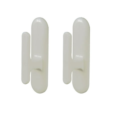 Self Adhesive Hook Window Curtain Cap Scarf Hanger Holder White 2