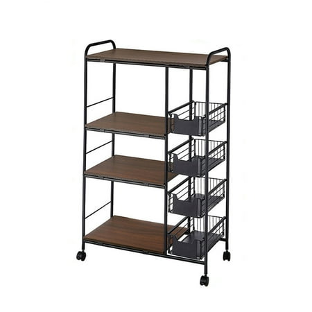 MIDUO 3-Tier Rack Shelf Storage Shelf Movable Kitchen Storage Holder