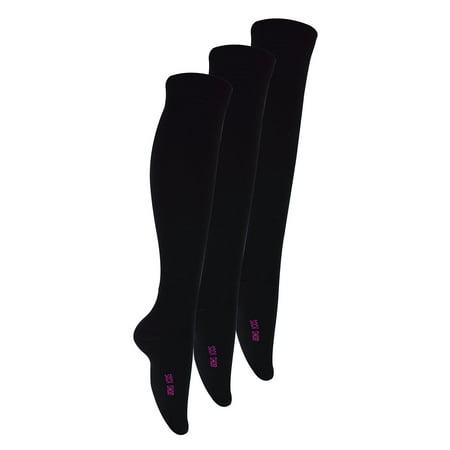 3 Pair Multipack Girls Knee High Bamboo Socks | Sock Snob | Plain Long School Socks for Kids