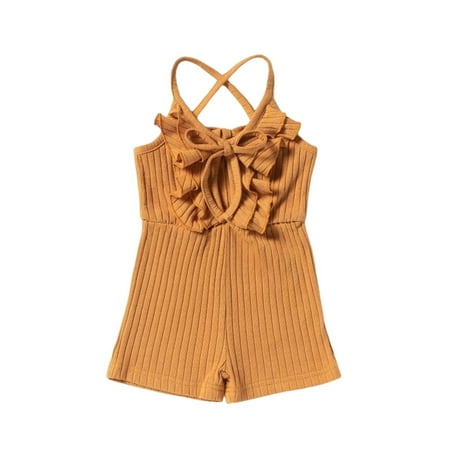 Baby Girls Bodysuits Toddler Halter Jumpsuit Solid Color Bow Lace Up Children S Jumpsuit Outdoor Wear For 2-3 Years
Baby Girls Bodysuits Toddler Halter Jumpsuit Solid Color Bow Lace Up Children S Jumpsuit Outdoor Wear For 2-3 Years