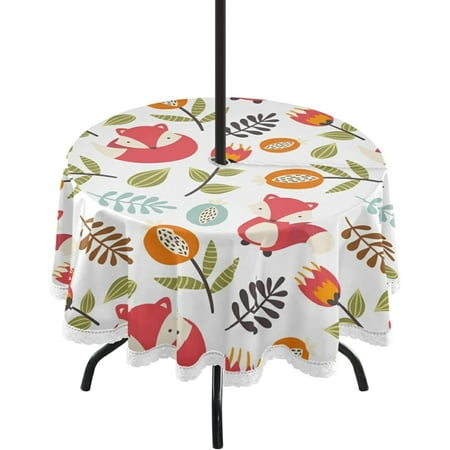 Hyjoy 60 Fox Round Tablecloth Waterproof Outdoor Tablecloth with Umbrella Hole and Zipper for Kitchen Dining Picnic Party Home Decor
Hyjoy 60 Fox Round Tablecloth Waterproof Outdoor Tablecloth with Umbrella Hole and Zipper for Kitchen Dining Picnic Party Home Decor