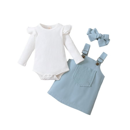 Sunisery Infant Baby Girls 2Pcs Autumn Clothes Sets Long Sleeve Solid Romper Tops Suspender Skirt Outfits Blue 3-6 Months
Sunisery Infant Baby Girls 2Pcs Autumn Clothes Sets Long Sleeve Solid Romper Tops Suspender Skirt Outfits Blue 3-6 Months