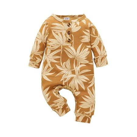 RPVATI Unisex-Baby Summer Full Button Romper Long-Sleeve Romper Floral Printed Infant Bodysuit
RPVATI Unisex-Baby Summer Full Button Romper Long-Sleeve Romper Floral Printed Infant Bodysuit