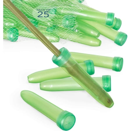 Floral Water Tubes/Vials for Flower Arrangements Green - 3 (1/2 Opening) - Standard - 25/Pack - w/Caps