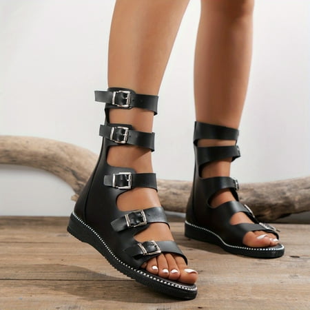 HYYANGUWENTI Stylish Versatile Flat Sandals for Women - Elegant Multi-Strap Design with Back Zip Closure Perfect Solid Color for Casual and Chic Wear
HYYANGUWENTI Stylish Versatile Flat Sandals for Women - Elegant Multi-Strap Design with Back Zip Closure Perfect Solid Color for Casual and Chic Wear