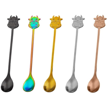 5pcs Creative Stainless Steel Cow Handle Tableware Dessert Spoons Coffee Stirring Spoons
5pcs Creative Stainless Steel Cow Handle Tableware Dessert Spoons Coffee Stirring Spoons