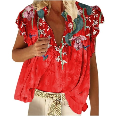 Blouses for Women Women V-Neck Sleeveless Ruffle Printing Casual Blouse Tunics Shirts Tops Tee Loose Proclub Shirts Red XXL
Blouses for Women Women V-Neck Sleeveless Ruffle Printing Casual Blouse Tunics Shirts Tops Tee Loose Proclub Shirts Red XXL