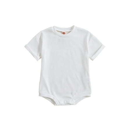 Sunisery Toddler Baby Girls Boys Romper Casual Short Sleeve Jumpsuit Solid Color Crewneck Playsuit Summer Clothes White 12-18 Months
Sunisery Toddler Baby Girls Boys Romper Casual Short Sleeve Jumpsuit Solid Color Crewneck Playsuit Summer Clothes White 12-18 Months