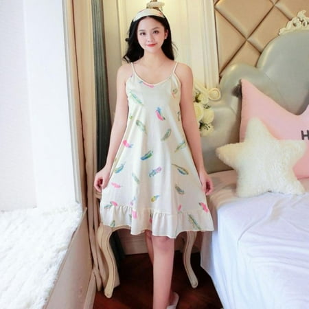 Summer New Nightdress Multicolor Printing Suspender Dress Girl Sweet Home Nightdress
Summer New Nightdress Multicolor Printing Suspender Dress Girl Sweet Home Nightdress