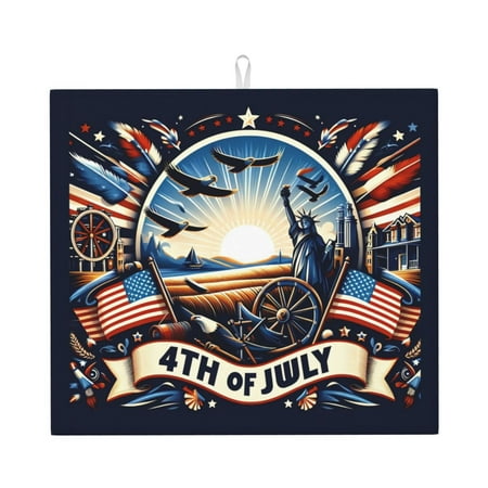 Dish Drying Mats for Kitchen Counter 4th of July Celebration 16x18in Dish Drying Pad Coffee Mat with Hanging Loop Super absorbent Kitchen Counter Mat Coffee Bar Accessories
Dish Drying Mats for Kitchen Counter 4th of July Celebration 16x18in Dish Drying Pad Coffee Mat with Hanging Loop Super absorbent Kitchen Counter Mat Coffee Bar Accessories