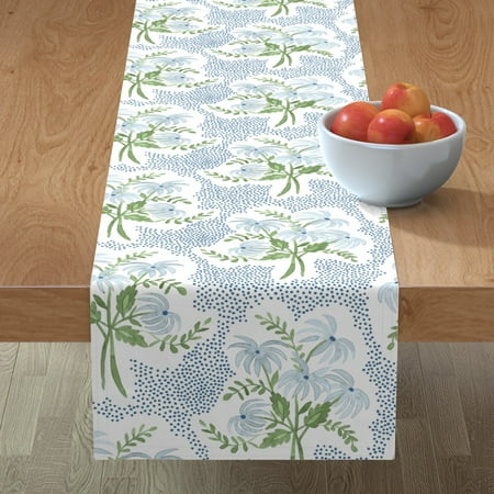 Cotton Sateen Table Runner 72 - Bouquet Blue Green Flowers Floral Spots Traditional Polka Dots Print Custom Table Linens by Spoonflower
Cotton Sateen Table Runner 72 - Bouquet Blue Green Flowers Floral Spots Traditional Polka Dots Print Custom Table Linens by Spoonflower