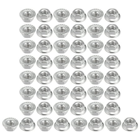 M4 Serrated Flange Hex Lock Nuts 304 Stainless Steel 50 Pcs