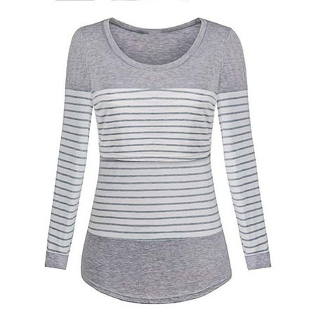 VALSEEL Women Striped Patchwork Maternity Nursing Breastfeeding Pregnant Top Blouse
VALSEEL Women Striped Patchwork Maternity Nursing Breastfeeding Pregnant Top Blouse