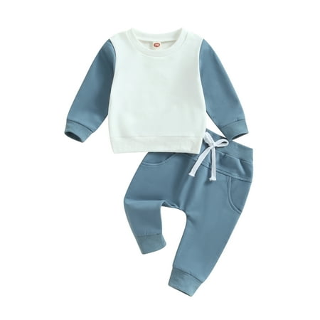 Toddler Baby Boy Fall Outfits Contrast Color Long Sleeve Sweatshirt Pullover Tops and Drawstring Pants Clothes Sets
Toddler Baby Boy Fall Outfits Contrast Color Long Sleeve Sweatshirt Pullover Tops and Drawstring Pants Clothes Sets