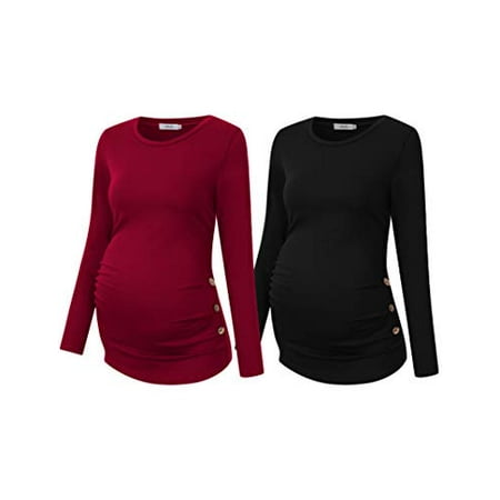 Maternity Shirt Side Button and Ruched Maternity Tunic Tops Maternity Short Sleeve T-Shirts (M Black&BW)
Maternity Shirt Side Button and Ruched Maternity Tunic Tops Maternity Short Sleeve T-Shirts (M Black&BW)