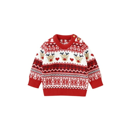 Seyurigaoka Baby Girl Boy Christmas Sweater Patchwork Crew Neck Long Sleeve Knitted Pullover Tops for 6M- 3Y Toddler Kids
Seyurigaoka Baby Girl Boy Christmas Sweater Patchwork Crew Neck Long Sleeve Knitted Pullover Tops for 6M- 3Y Toddler Kids