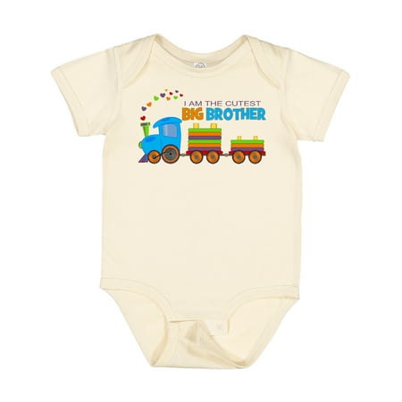 Inktastic I Am the Cutest Big Brother - Train Gift Baby Boy Bodysuit