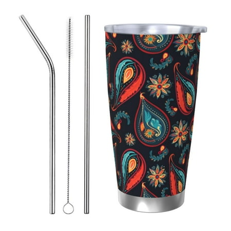 Cauagu Paisley1 Pattern 20oz Tumbler Stainless Steel Vacuum Insulated Tumbler with Lid Durable Insulated Coffee Mug Thermal Cup with Splash Proof Sliding Lid-Straw Three-piece Set
Cauagu Paisley1 Pattern 20oz Tumbler Stainless Steel Vacuum Insulated Tumbler with Lid Durable Insulated Coffee Mug Thermal Cup with Splash Proof Sliding Lid-Straw Three-piece Set